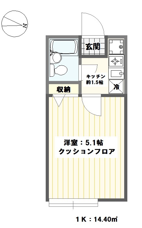 201号室の間取り