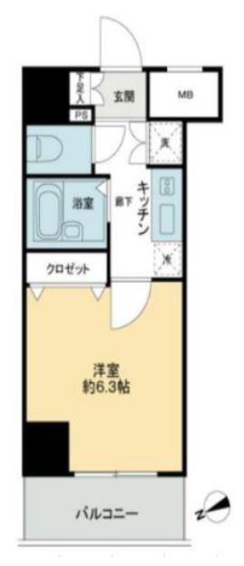スカイコート・ヴィーダ五反田ｳｴｽﾄ・1304号室の間取り