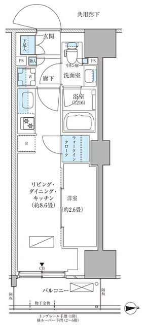 パークアクシス品川天王洲アイル・103号室の間取り