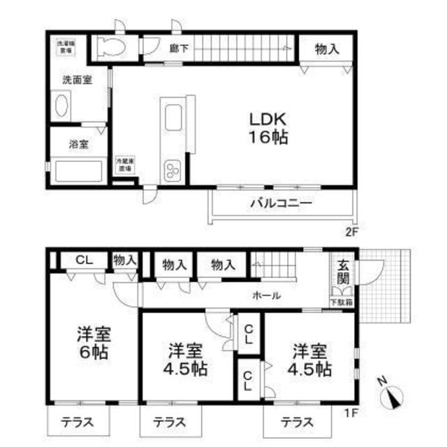 尾山台１丁目戸建てＡ棟・1号室の間取り