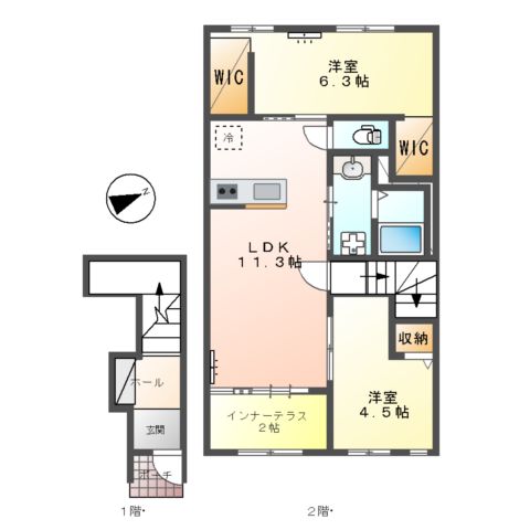 カーサ・はなみずきの間取り