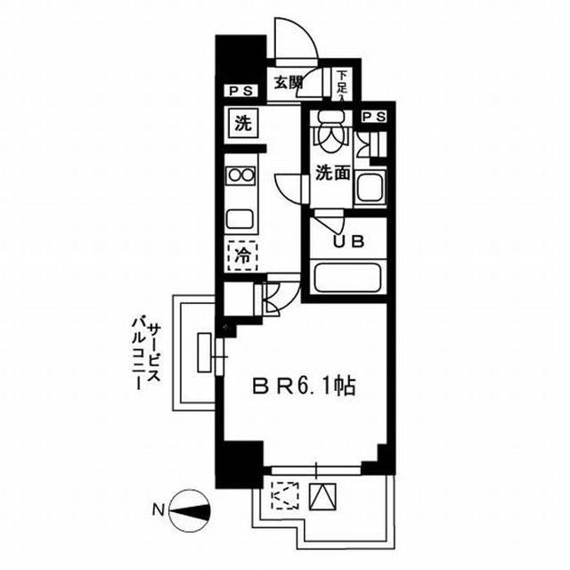 新宿の完工年月(2009年3月)築の賃貸マンションの間取り