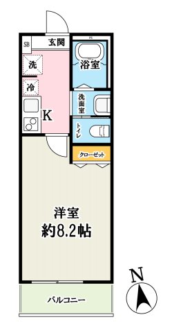 サクラテラス富士見・106号室の間取り