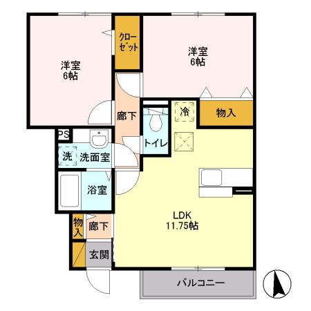 グランベルク Bの間取り