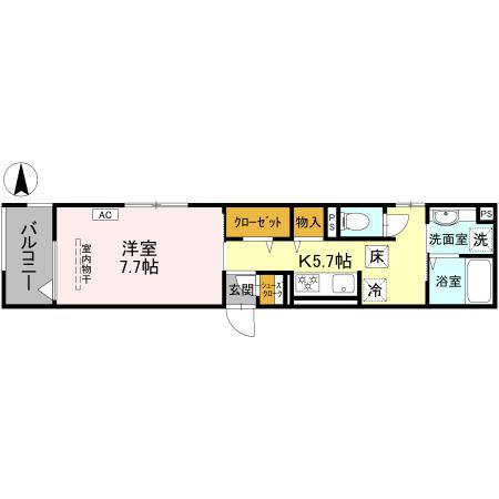 La Maison 表町・101号室の間取り