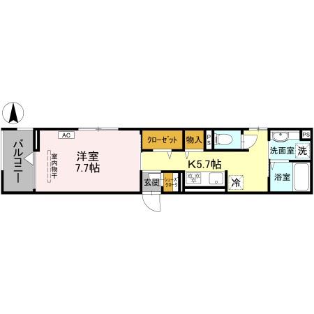 La Maison 表町・201号室の間取り