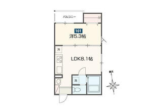 ＭＥＬＤＩＡ新宿・101号室の間取り