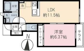 エバーグリーン川越・102号室の間取り