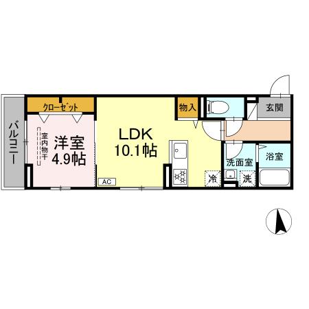 仮）D-ROOM西一之江1丁目・202号室の間取り