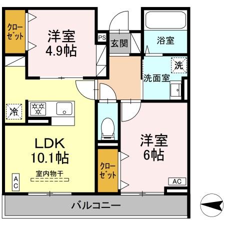 カルディア新綱島・208号室の間取り