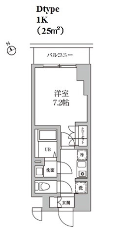 日本橋馬喰町の完工年月(2014年4月)築の賃貸マンションの間取り