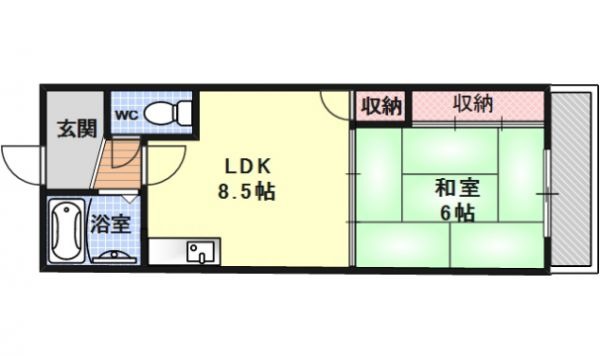 405号室の間取り