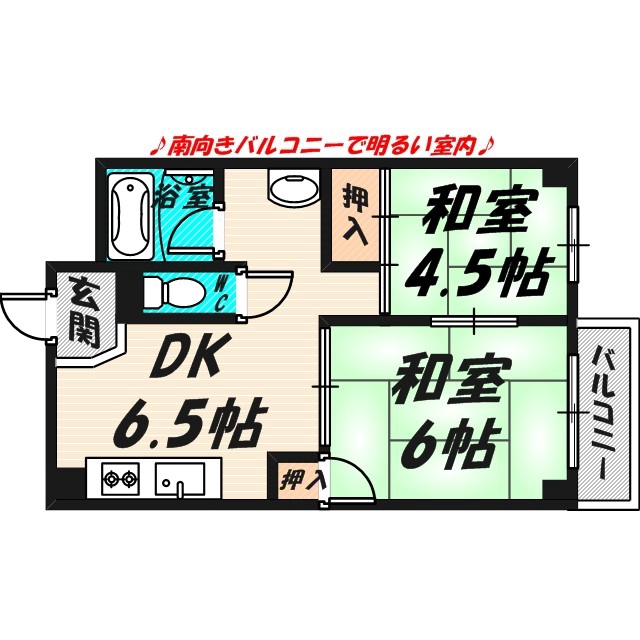 204号室の間取り
