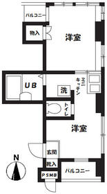 ＶＩＬＬＡ　ｄｅｓ　Ｒｏｓ’ｓｅｅｓ（ビラデローゼ）・202号室の間取り
