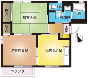 ソレアード花の木Ａ棟・202号室の間取り