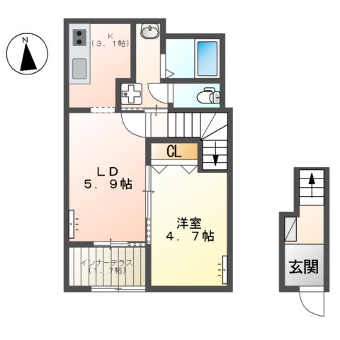 仮)館林市朝日町新築アパートの間取り