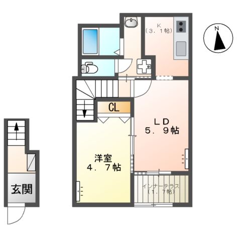 仮)館林市朝日町新築アパートの間取り