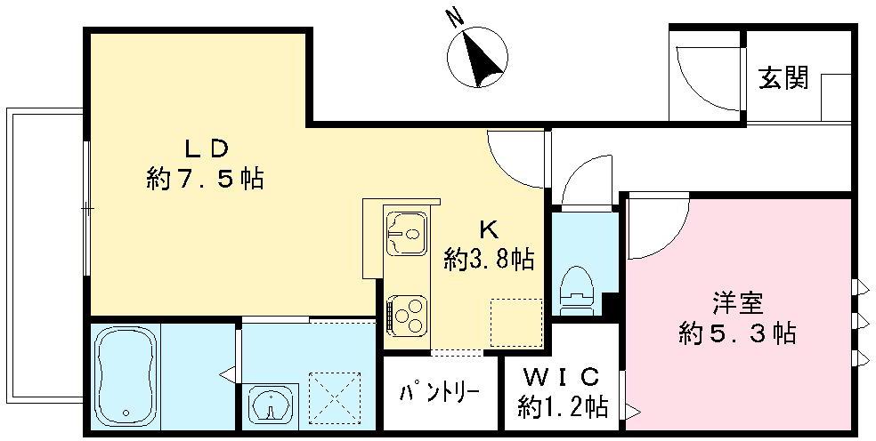 Riviere リヴィエール・202号室の間取り