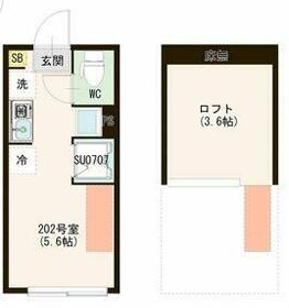 ハーモニーテラス早宮Ⅱ・0202号室の間取り