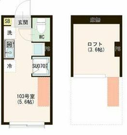 ハーモニーテラス早宮Ⅱ・0103号室の間取り