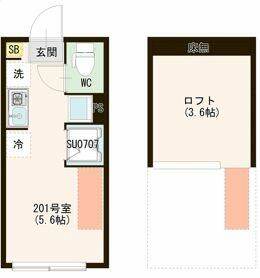 ハーモニーテラス早宮Ⅱ・0201号室の間取り