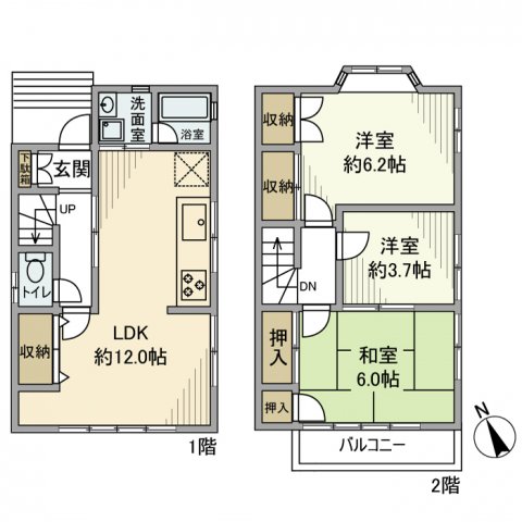 大牧戸建・1号室の間取り
