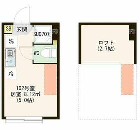 ハーモニーテラス仲宿Ⅴ・0102号室の間取り