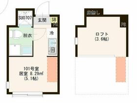 ハーモニーテラス仲宿Ⅴ・0101号室の間取り