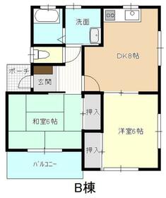 サンパレス・B号室の間取り