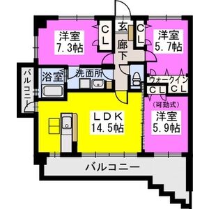 スルス門松Ⅱ・306号室の間取り