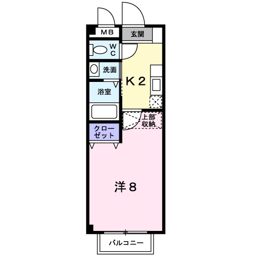 ユースコートＡ・01020号室の間取り
