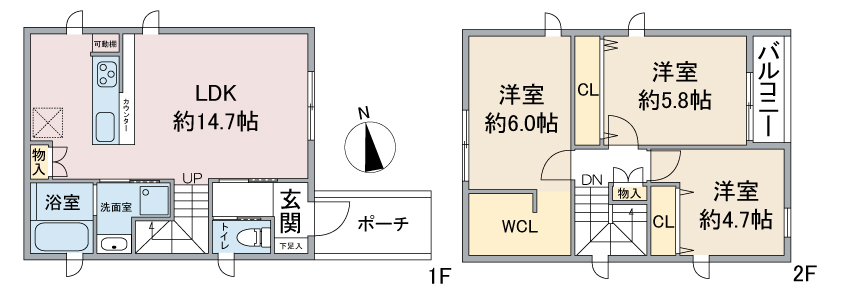 (仮称)一社二丁目貸家・1号室の間取り