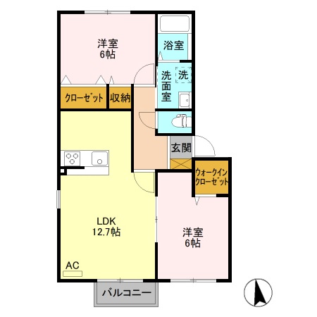 カーサソラーレ Bの間取り