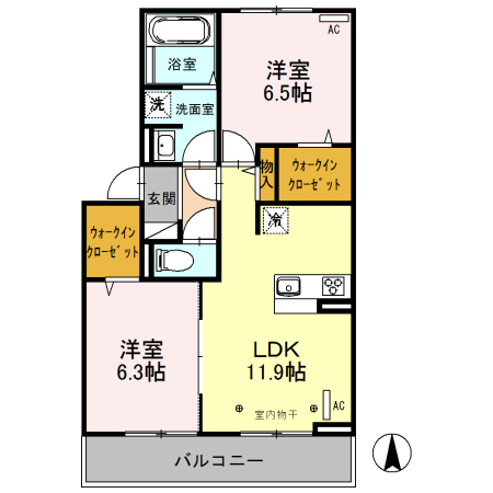 グレースコート Aの間取り