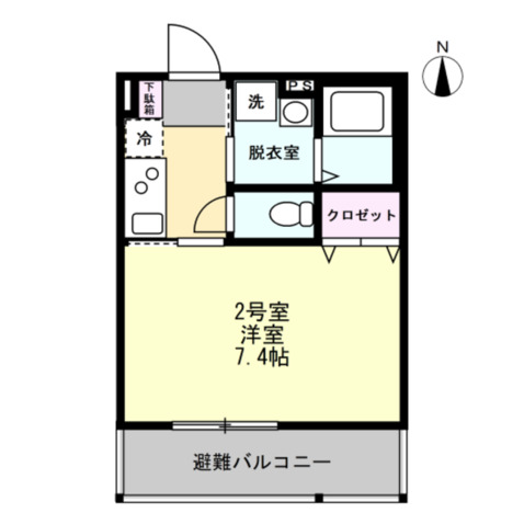 ベイグレイス蒔田・202号室の間取り