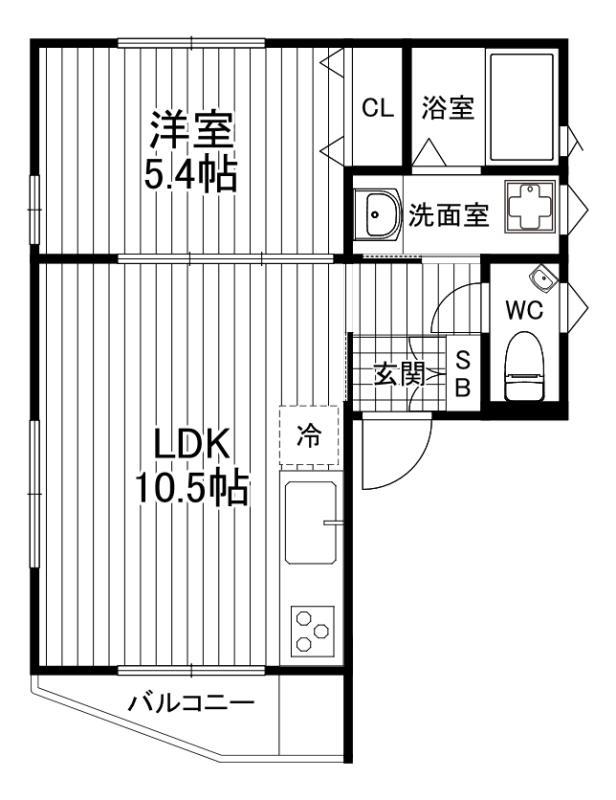 フロント久我山・4F号室の間取り