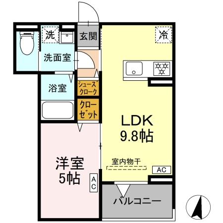 （仮）D-ROOM大島5丁目・202号室の間取り