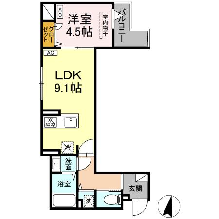 （仮）D-ROOM大島5丁目・205号室の間取り