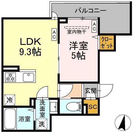 （仮）D-ROOM大島5丁目・206号室の間取り