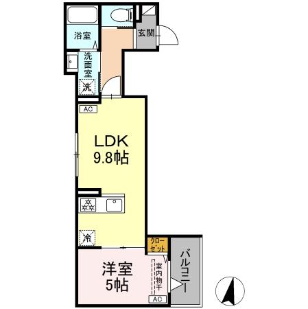 （仮）D-ROOM大島5丁目・303号室の間取り