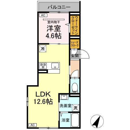 D Paina 篠原東・203号室の間取り