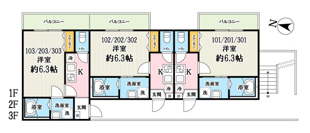 Pine Da Casa三郷中央B・102号室の間取り