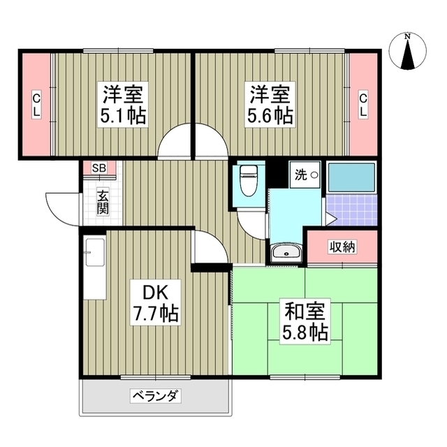 ガーデンムツミBの間取り