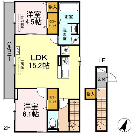 スリジェ元町・205号室の間取り