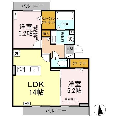 ベレンジュ・202号室の間取り