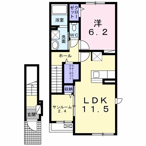アーバンシティ　Ⅰ・02020号室の間取り