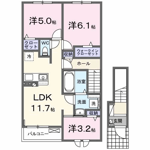 ノース　キャッスル・02020号室の間取り