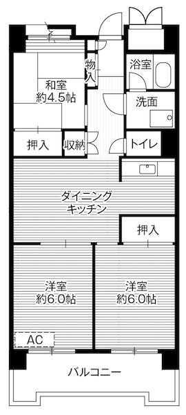 ビレッジハウス品川八潮タワー1号棟・0403号室の間取り