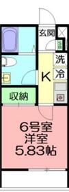 ＤＥＮ三郷中央（デンミサトチュウオウ）・106号室の間取り