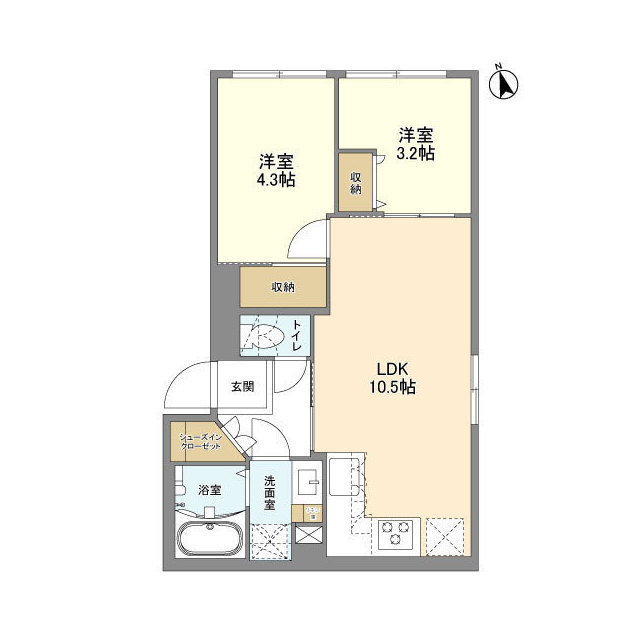ウェルスクエア新宿戸山・202号室の間取り